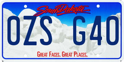 SD license plate 0ZSG40