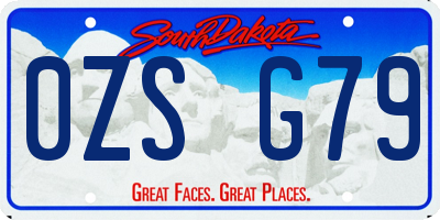 SD license plate 0ZSG79