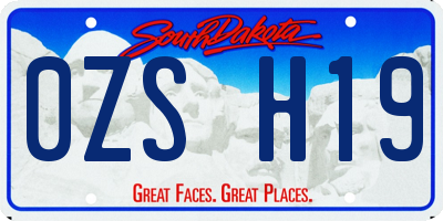 SD license plate 0ZSH19