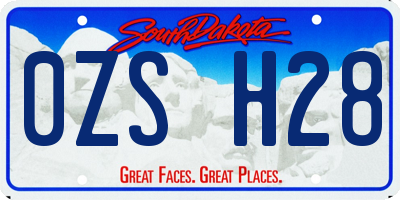 SD license plate 0ZSH28