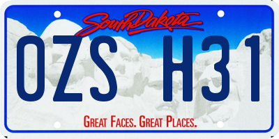 SD license plate 0ZSH31