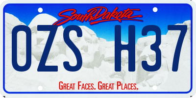 SD license plate 0ZSH37