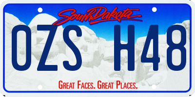 SD license plate 0ZSH48