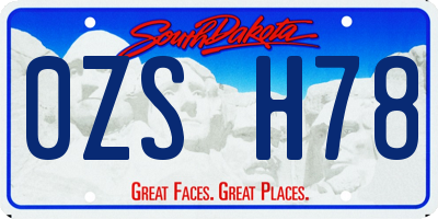 SD license plate 0ZSH78
