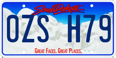SD license plate 0ZSH79
