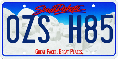 SD license plate 0ZSH85