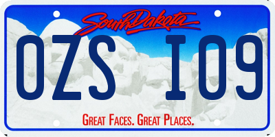 SD license plate 0ZSI09