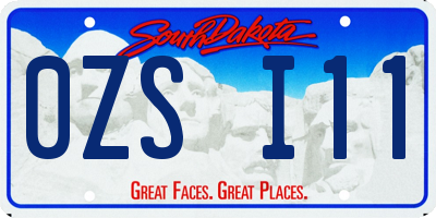 SD license plate 0ZSI11