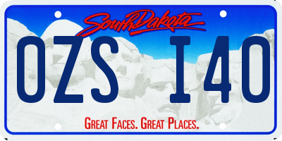 SD license plate 0ZSI40