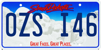 SD license plate 0ZSI46