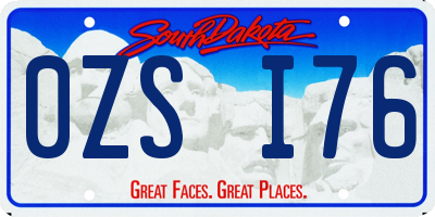 SD license plate 0ZSI76