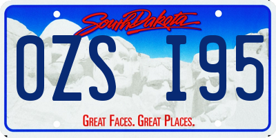 SD license plate 0ZSI95
