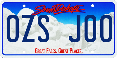 SD license plate 0ZSJ00