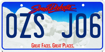SD license plate 0ZSJ06