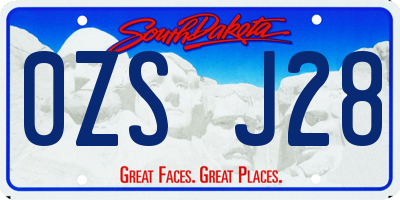 SD license plate 0ZSJ28