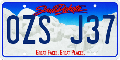 SD license plate 0ZSJ37