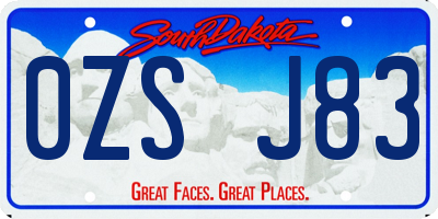 SD license plate 0ZSJ83