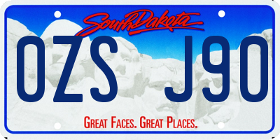 SD license plate 0ZSJ90