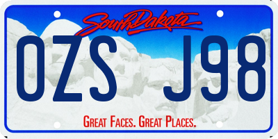 SD license plate 0ZSJ98