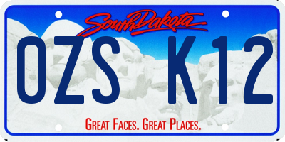 SD license plate 0ZSK12