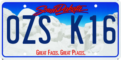 SD license plate 0ZSK16