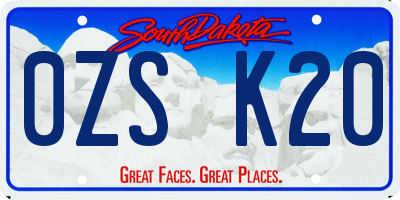 SD license plate 0ZSK20
