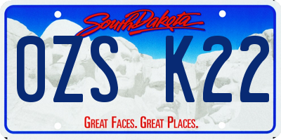 SD license plate 0ZSK22
