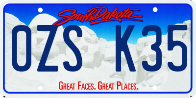 SD license plate 0ZSK35