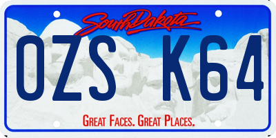 SD license plate 0ZSK64