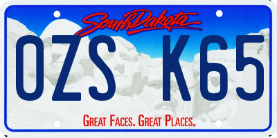 SD license plate 0ZSK65