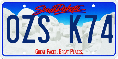SD license plate 0ZSK74