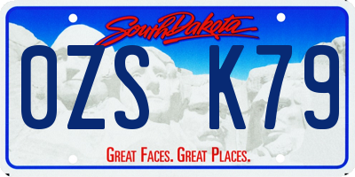 SD license plate 0ZSK79