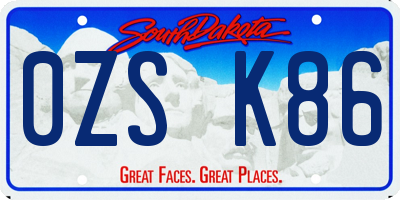 SD license plate 0ZSK86