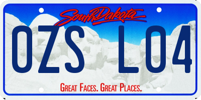 SD license plate 0ZSL04