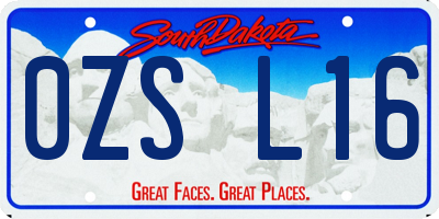 SD license plate 0ZSL16