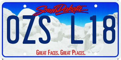 SD license plate 0ZSL18