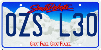 SD license plate 0ZSL30