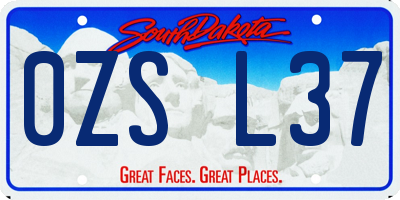 SD license plate 0ZSL37