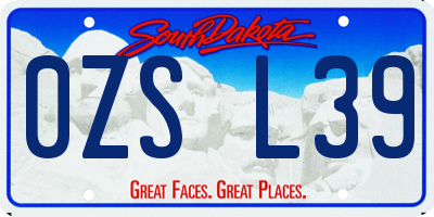 SD license plate 0ZSL39