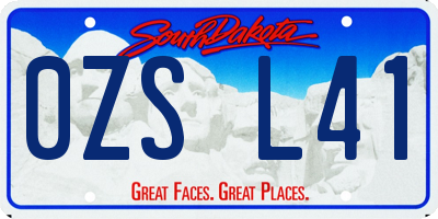 SD license plate 0ZSL41