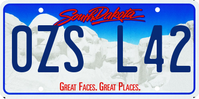 SD license plate 0ZSL42