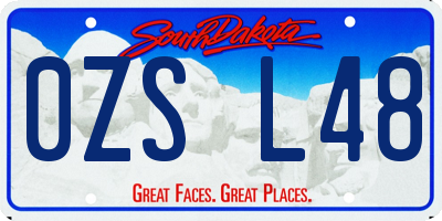 SD license plate 0ZSL48