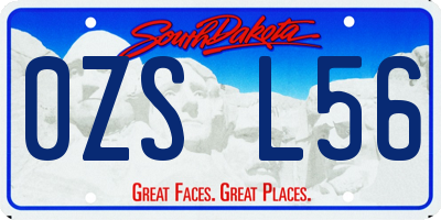 SD license plate 0ZSL56