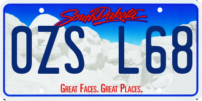 SD license plate 0ZSL68