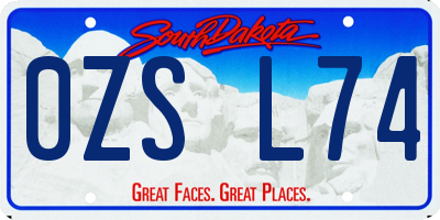 SD license plate 0ZSL74