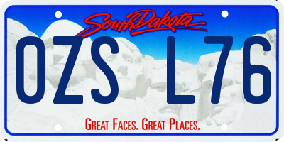 SD license plate 0ZSL76
