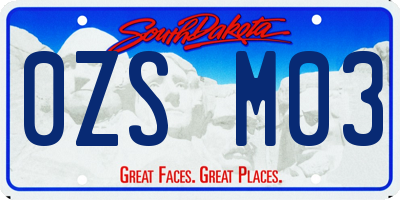 SD license plate 0ZSM03