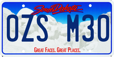 SD license plate 0ZSM30