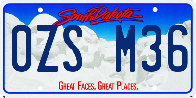 SD license plate 0ZSM36