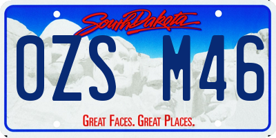 SD license plate 0ZSM46